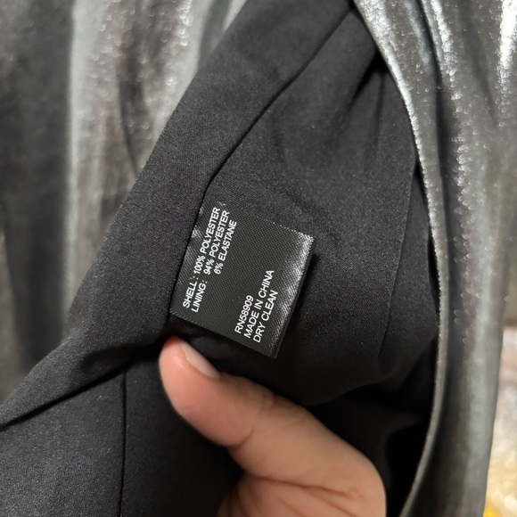 Gianni Bini Noa Lame Silver Metallic V-Neck Long Sleeve Wrap Party Dress NWT - Picture 11 of 11